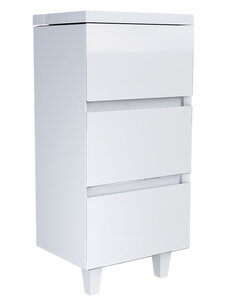 Изображение товара Тумба с раздвижной раковиной 1MarKa Bumble 40Н Ц0000001480, белый глянец, напольная