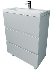 Изображение товара Тумба с раздвижной раковиной 1MarKa Bumble 50Н У88747, белый глянец, напольная