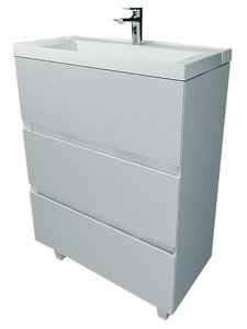 Изображение товара Тумба с раздвижной раковиной 1MarKa Bumble 60Н У90671 белый глянец напольная