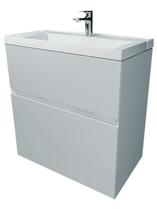 Изображение товара Тумба с раздвижной раковиной 1MarKa Bumble 60П У90670, белый глянец, подвесная