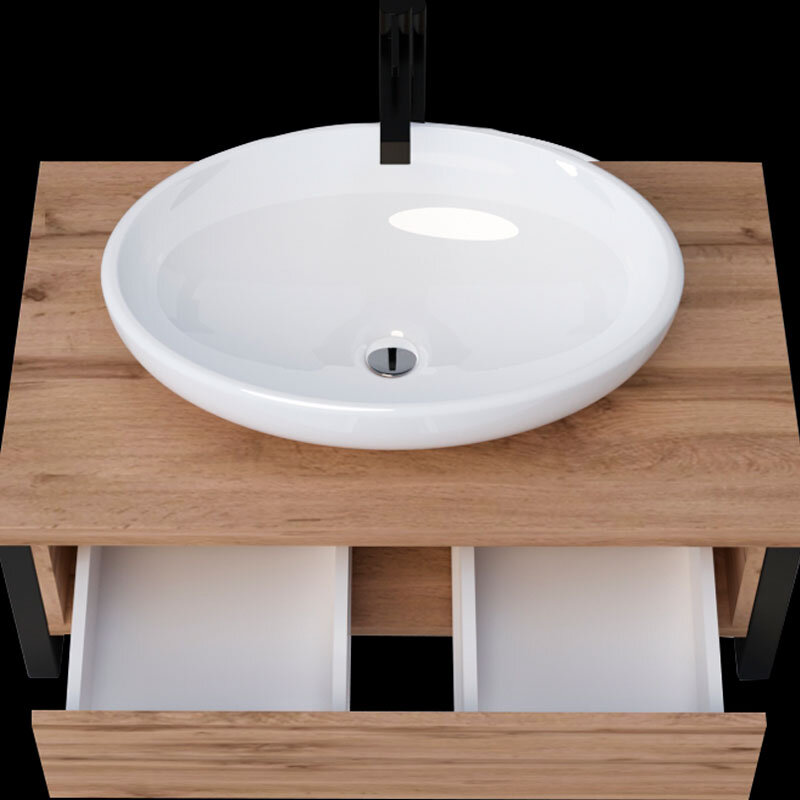 Изображение товара Тумба для ванной комнаты с раковиной 1Marka Grunge Loft 80П дуб Вотан Россия