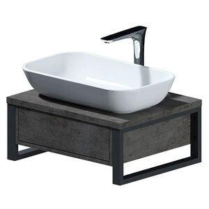 Изображение товара Тумба с раковиной 1Marka Grunge Loft 60П, бетон, подвесная, Россия