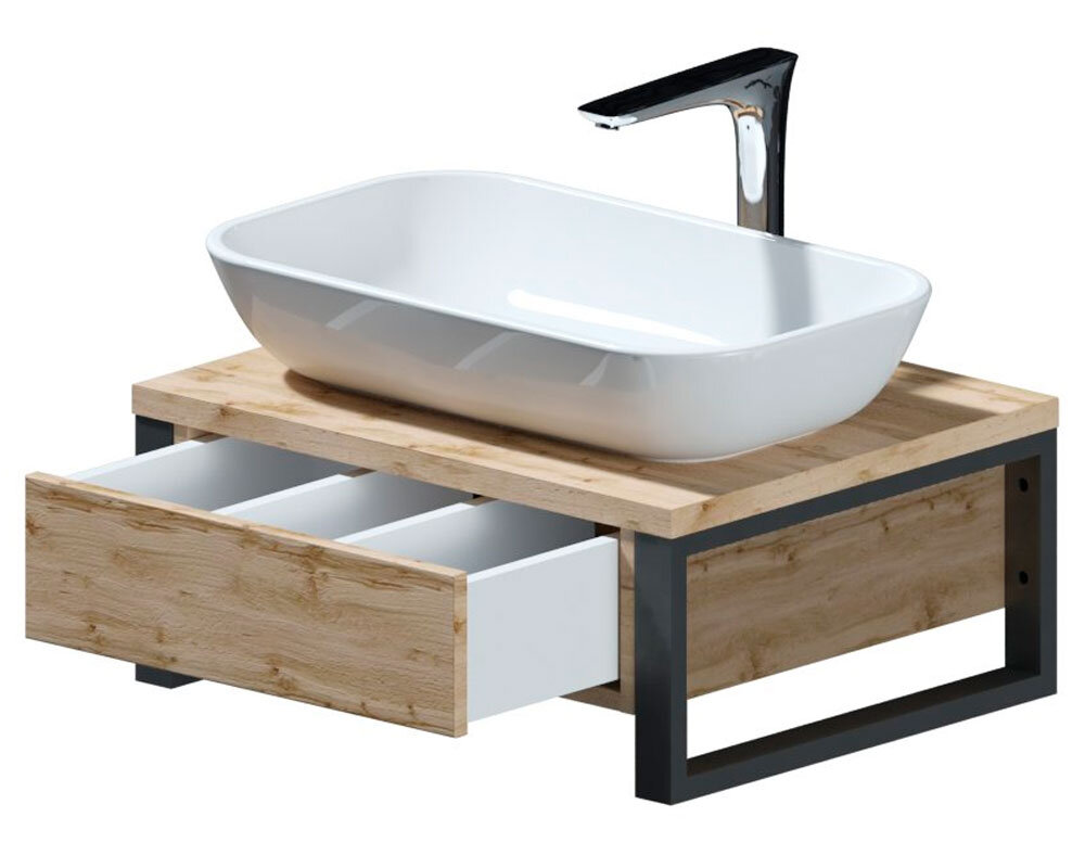 Изображение товара Тумба с раковиной 1Marka Grunge Loft 60П, современный дизайн, Россия
