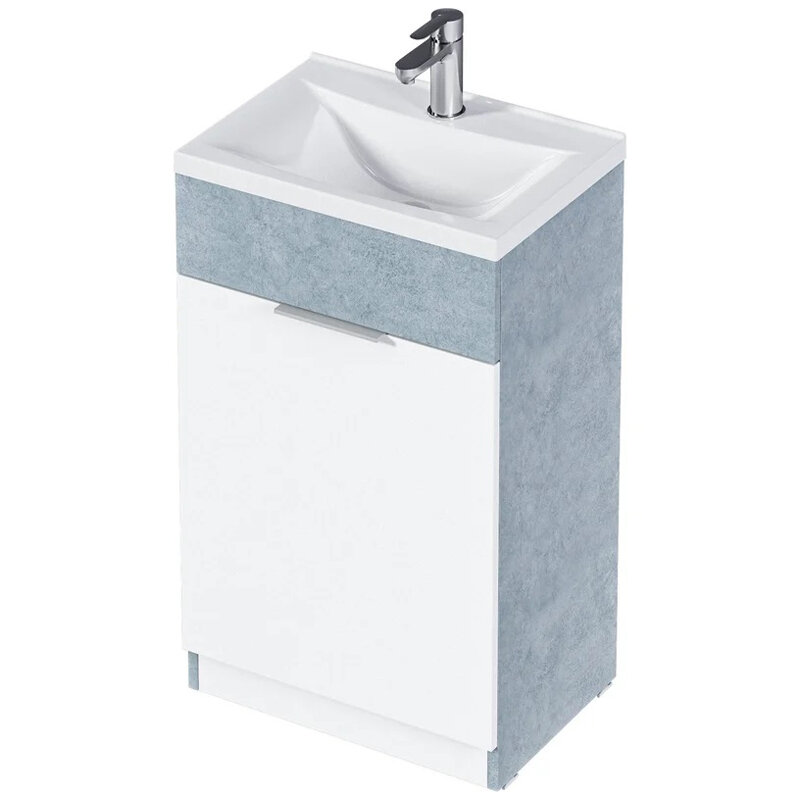 Изображение товара Тумба с раковиной 1Marka Revo 50Н бетон светло-серый напольная минималистичная мебель