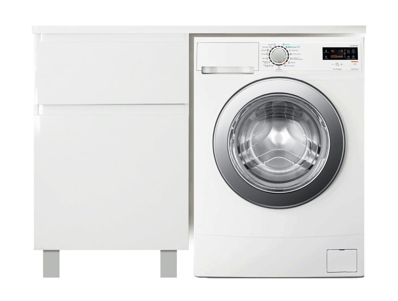 Изображение товара Тумба с раковиной Эстет Dallas Luxe 105 х 48,2 см напольная, 2 ящика, левая/правая, белый, ФР-00009666/ФР-00009664