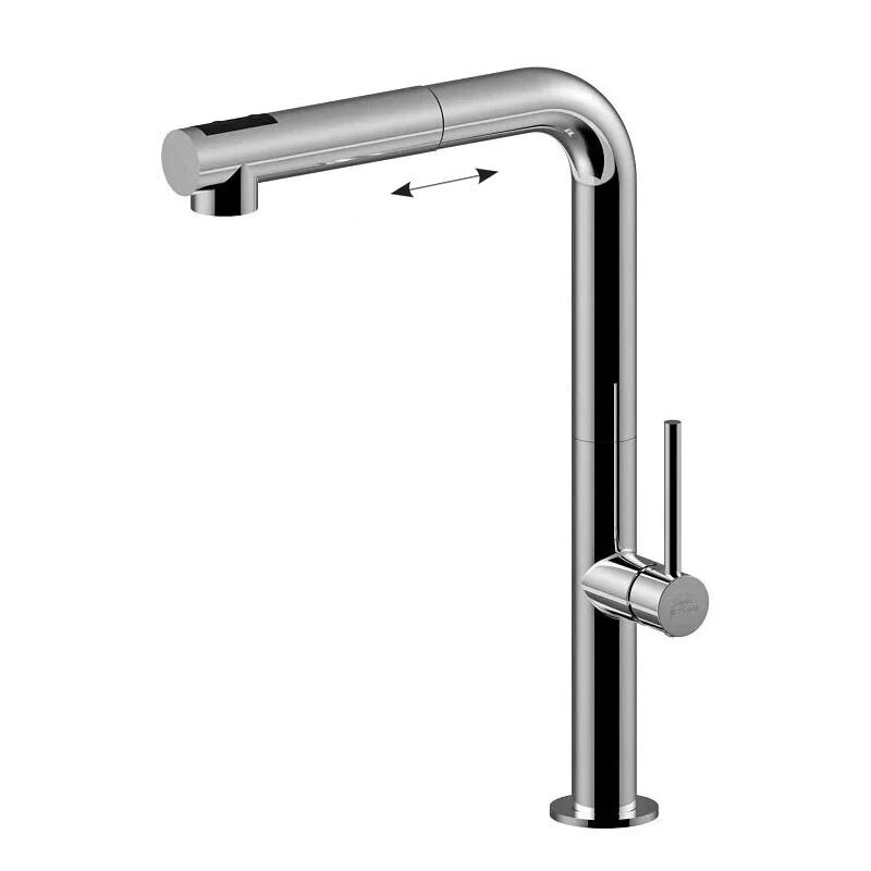 Изображение товара Смеситель Paffoni CH985CR Chef для кухонной мойки с выдвижным изливом, хром