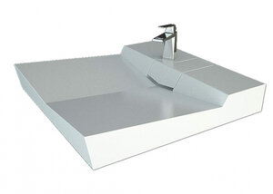 Изображение товара Раковина Andrea Onyx 60 см из искусственного камня белая для ванной комнаты и кухни