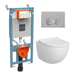 Изображение товара Инсталляция Vitra с безободковым унитазом Vitra Sento дымчато-белый, 9830B003-7207