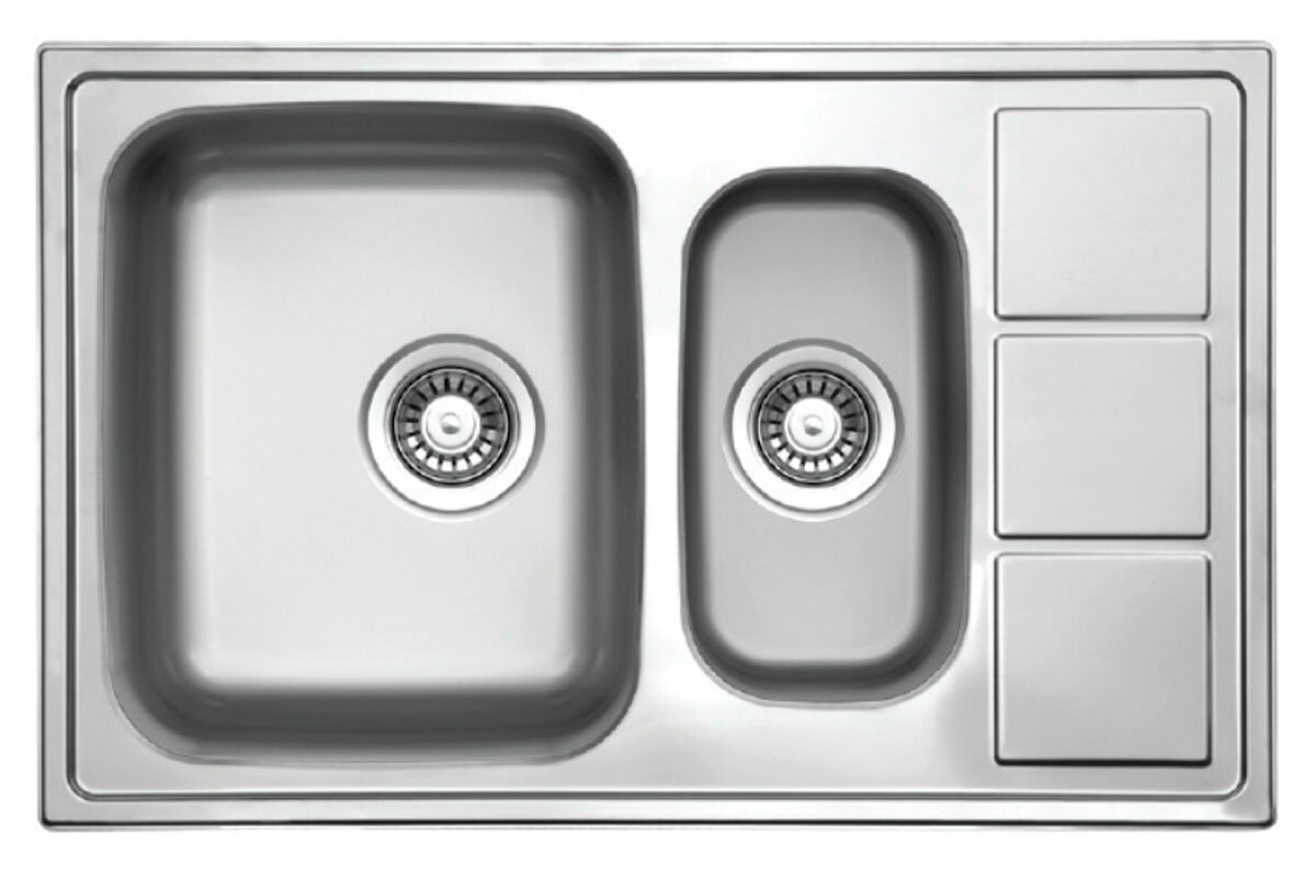 Изображение товара Кухонная мойка TopZero Lotus LTP780.500.15.GT8K нержавеющая сталь с двумя чашами