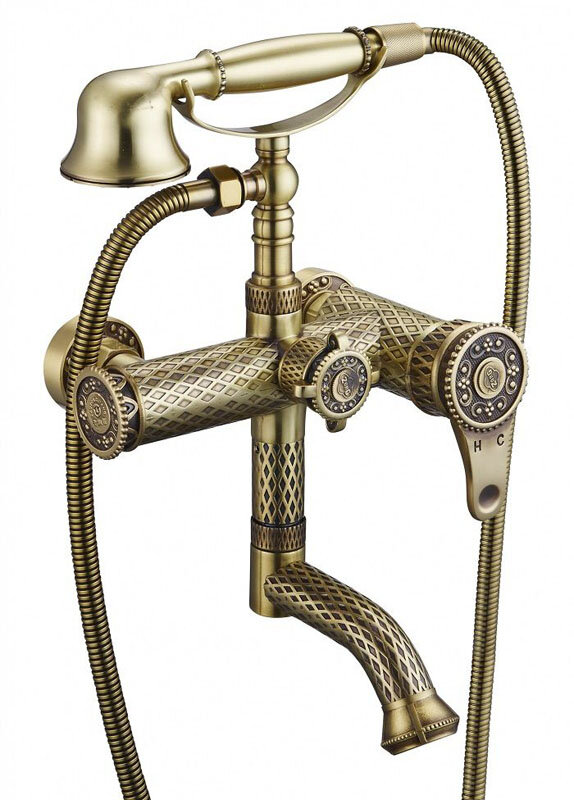 Изображение товара Смеситель Zorg Antic A 400W-BR для ванны и душа бронза ретро стиль