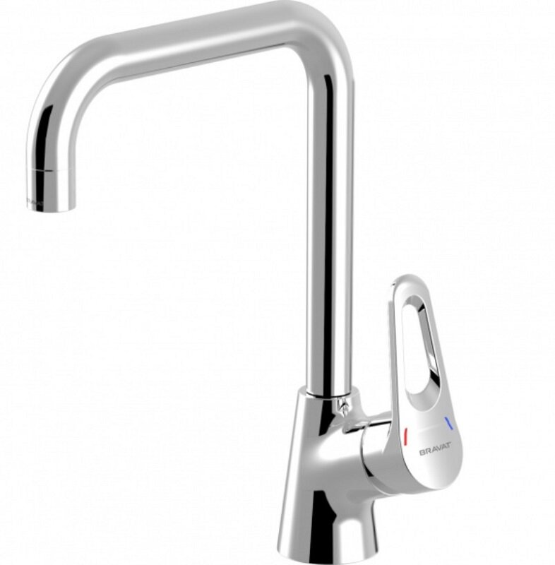 Изображение товара Кухонный смеситель Bravat Eco-D F793158C-1 с поворотным изливом и хромовым покрытием