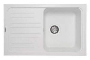 Изображение товара Кухонная мойка TopZero Sophia Ice 74х46 см, белая, врезная из нержавеющей стали