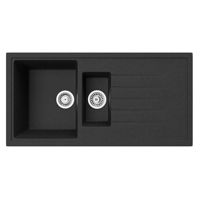 Изображение товара Кухонная мойка TopZero Cindy Cosmos 1000.500.15-10: 1,5 чаши, черная матовая