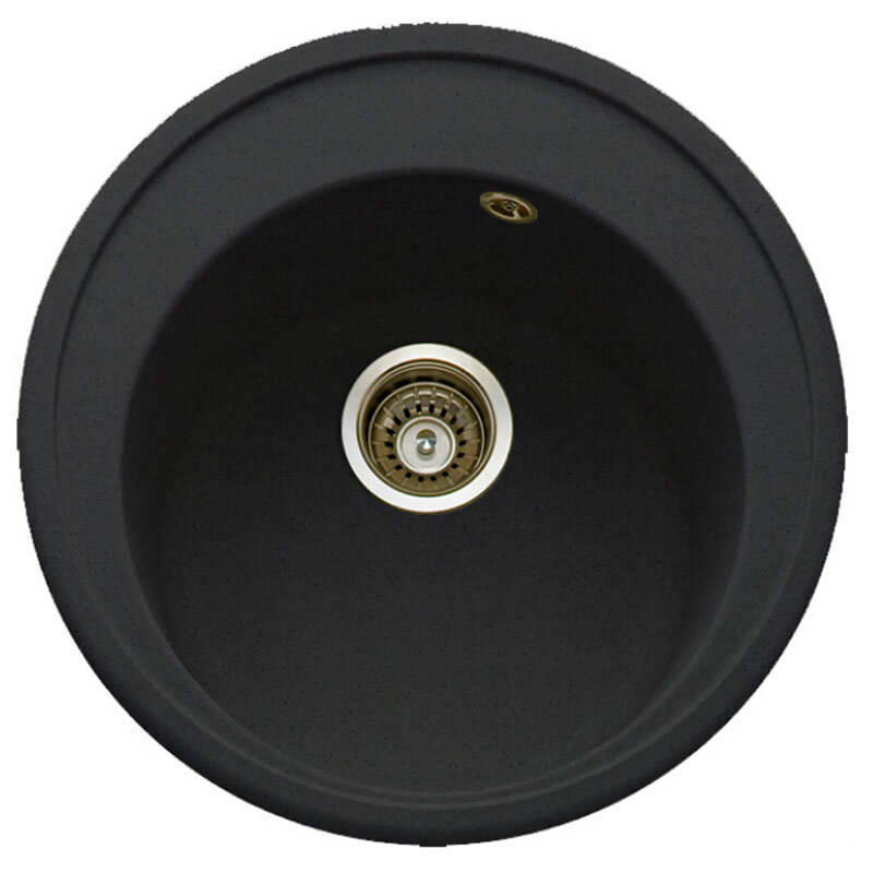 Изображение товара Кухонная мойка из искусственного гранита TopZero Eva Cosmos D51 черная матовая