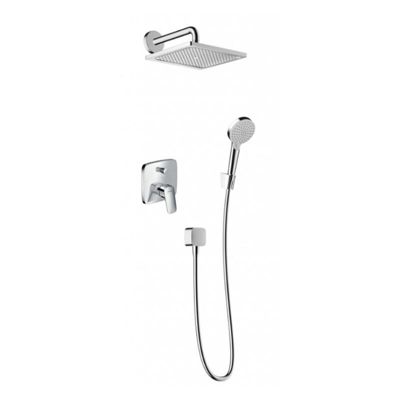Изображение товара Душевая система скрытого монтажа Hansgrohe Crometta 27957000 E 240 1jet с однорычажным смесителем, хром