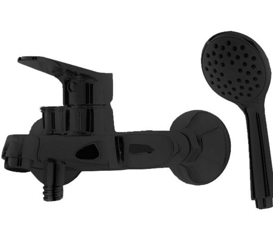 Изображение товара Смеситель Bravat Eco Black F6111147BM-B для ванны и душа с душевым гарнитуром, черный Изображение товара Смеситель Bravat Eco Black F6111147BM-B для ванны и душа с душевым гарнитуром, черный