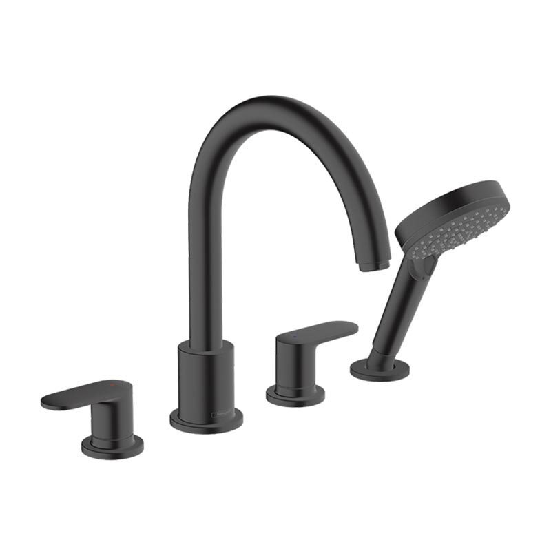 Изображение товара Смеситель для ванны и душа Hansgrohe Vernis Blend, черный матовый, монтаж на борт