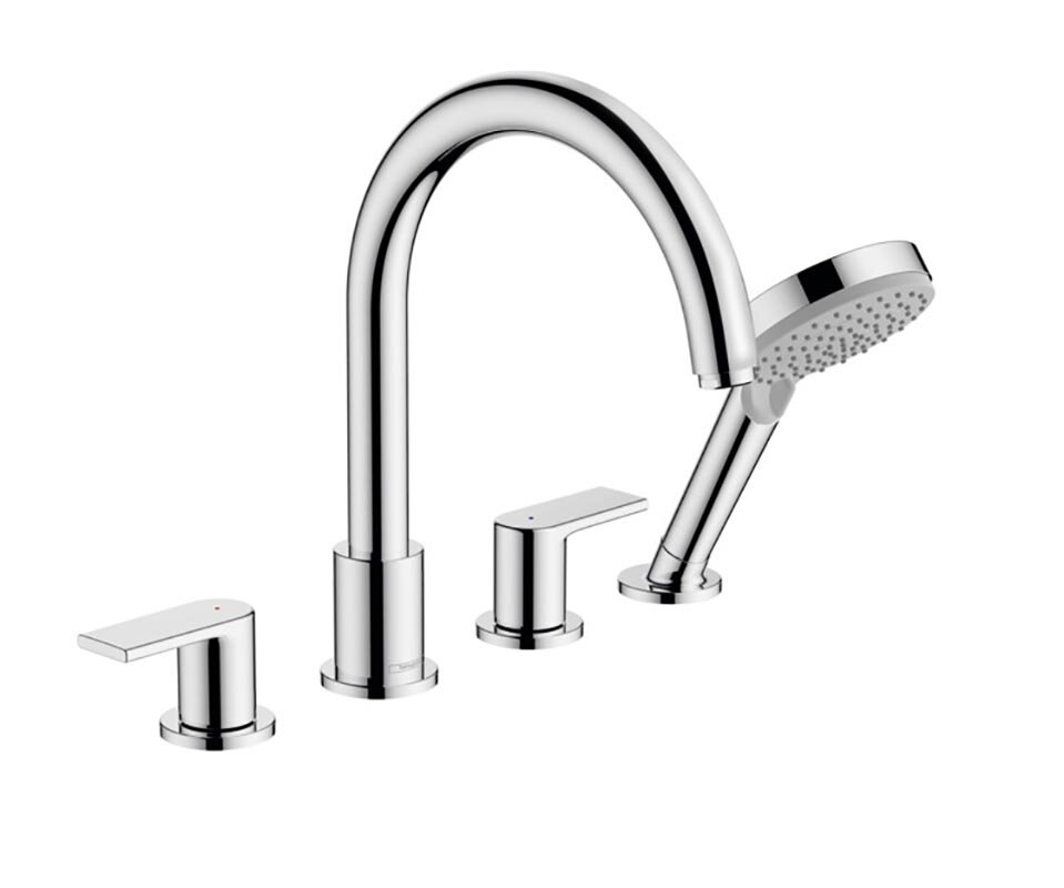 Изображение товара Смеситель для ванны и душа Hansgrohe Vernis Shape, 71459000, монтаж на борт ванны, хром