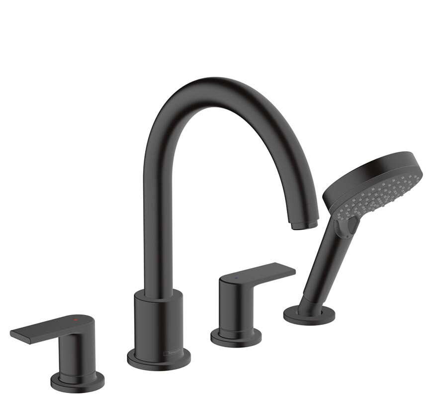 Изображение товара Смеситель для ванны и душа Hansgrohe Vernis Shape, 71459670, монтаж на борт ванны, черный матовый 