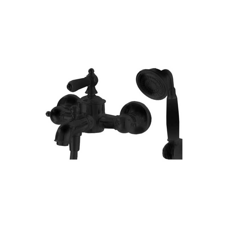 Изображение товара Смеситель Bravat Art Black F675109BM-B для ванны и душа с душевым гарнитуром черный Изображение товара Смеситель Bravat Art Black F675109BM-B для ванны и душа с душевым гарнитуром черный
