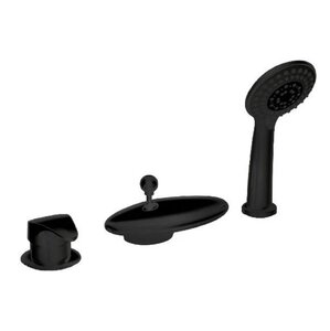 Изображение товара Смеситель Bravat Cobra Black F5140197BM-RUS для ванны на борт с каскадным изливом черный матовый