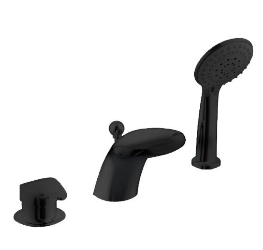 Изображение товара Смеситель Bravat Cobra Black F5140197BM-1-RUS для ванны на борт ванны, черный