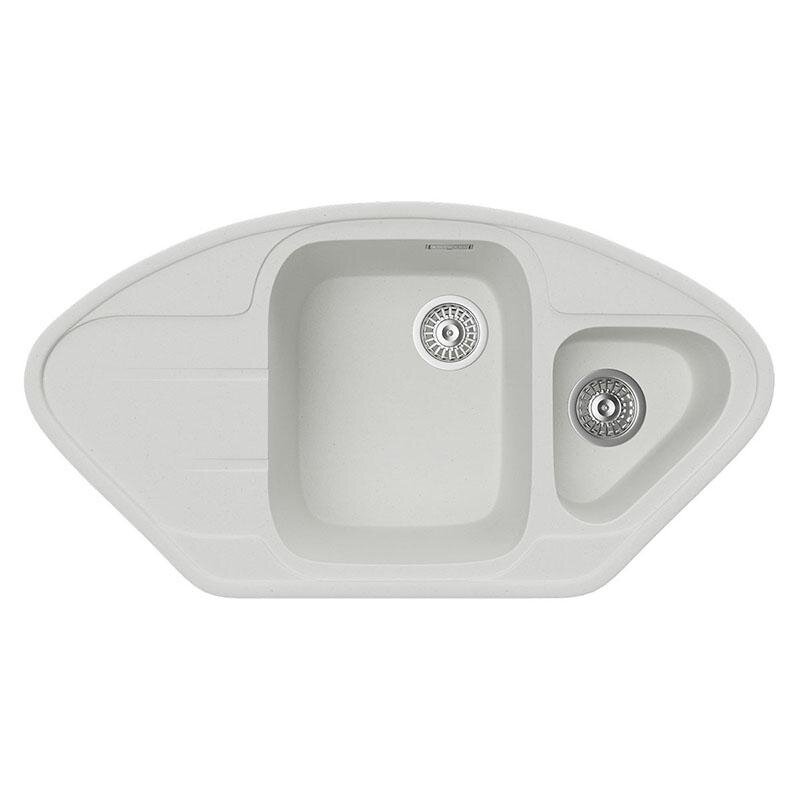 Изображение товара Кухонная мойка TopZero Angelina 960.510.15-07 Ice 96 х 51 см, белая Изображение товара Кухонная мойка TopZero Angelina 960.510.15-07 Ice 96 х 51 см, белая