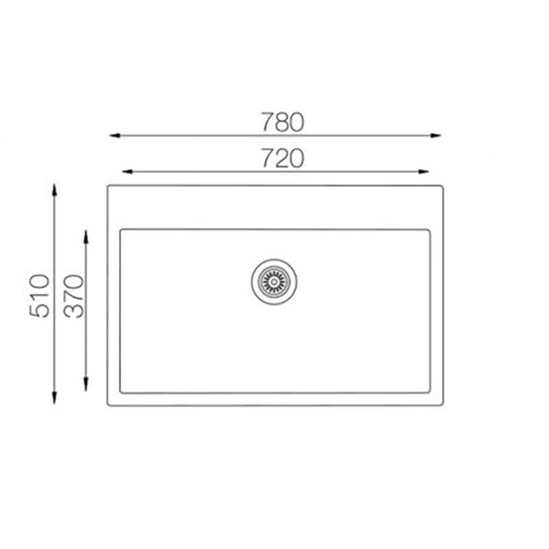 Изображение товара Кухонная мойка TopZero Angelina Chocolate 78х51 см из искусственного гранита серого цвета