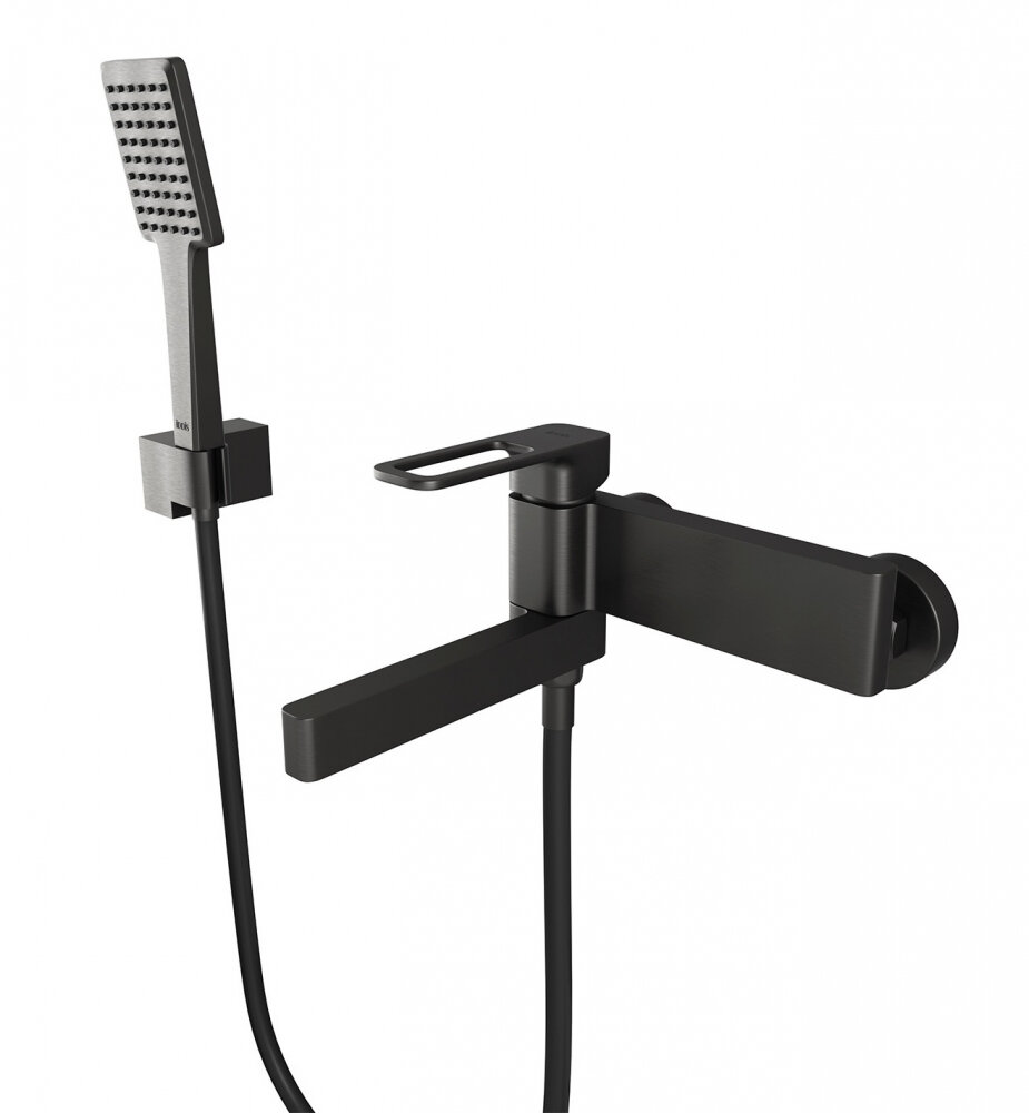 Изображение товара Смеситель для ванны Iddis Slide SLIGM00i02 с душевым гарнитуром графит