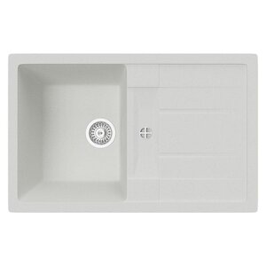 Изображение товара Кухонная мойка TopZero Susanna Ice 78x50 см, белая, изготовлена из искусственного гранита