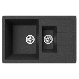 Изображение товара Кухонная мойка TopZero Valentina Galaxy 78x50 см черная из искусственного гранита