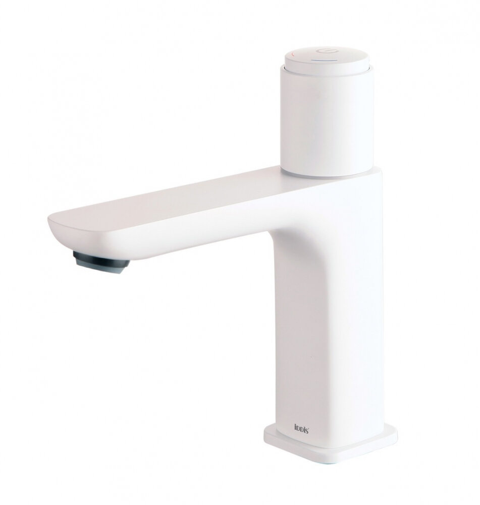 Изображение товара Смеситель для раковины Iddis Slide SLIWTBTi01 с Push Control белый матовый
