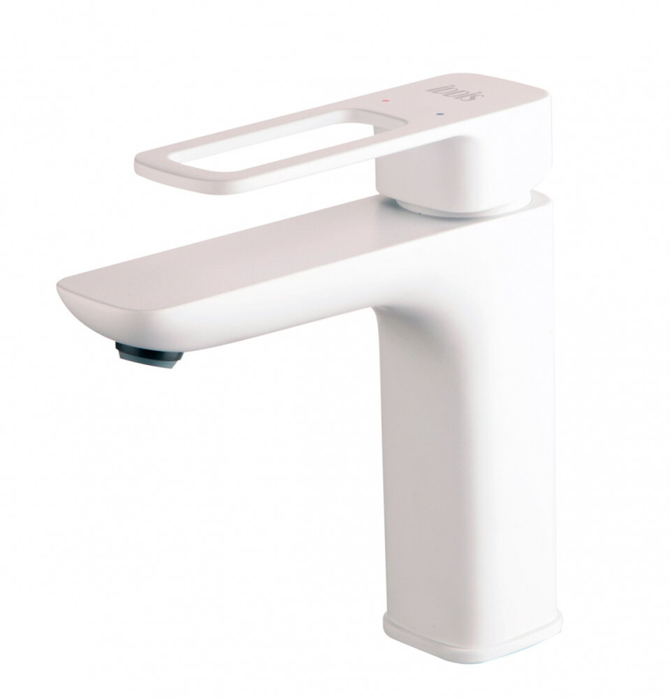 Изображение товара Смеситель для раковины Iddis Slide SLIWT00i01, белый матовый, горизонтальный монтаж