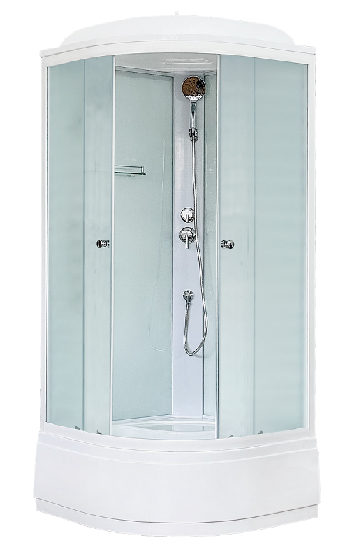 Изображение товара Душевая кабина Royal Bath 90 x 90 см, задние стенки белые, стёкла матовые, профиль белый, RB90CK5-WC