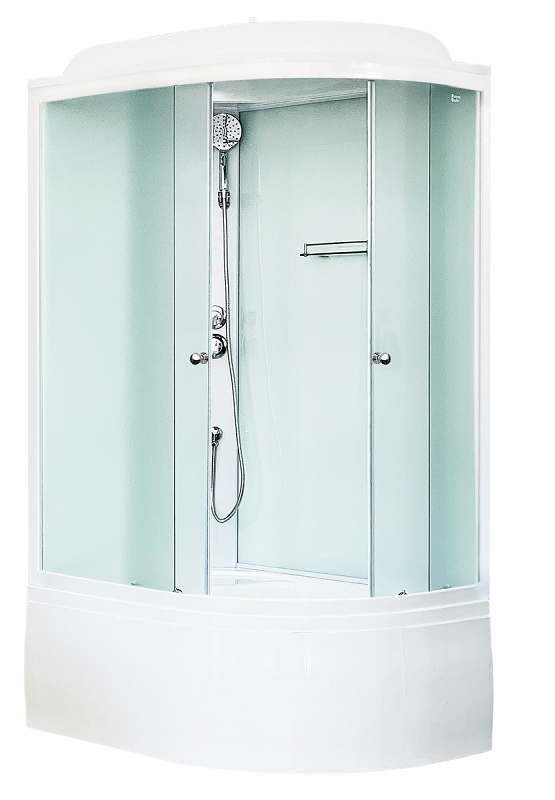 Изображение товара Душевая кабина Royal Bath 120 x 80 см, двери матовые, задние стенки белые, профиль белый, RB8120BK5-WC-L/R