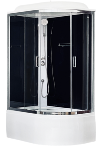Изображение товара Душевая кабина Royal Bath 120 x 80 см, стёкла прозрачные, задние стенки черные, профиль хром, RB8120BK5-BT-CH-L/R