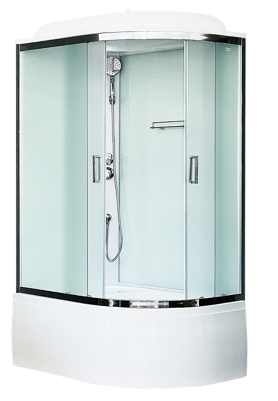 Изображение товара Душевая кабина Royal Bath RB8120BK5-WC-CH-L, 120 x 80 см, стекло матовое, задние стенки белые, профиль хром, левая