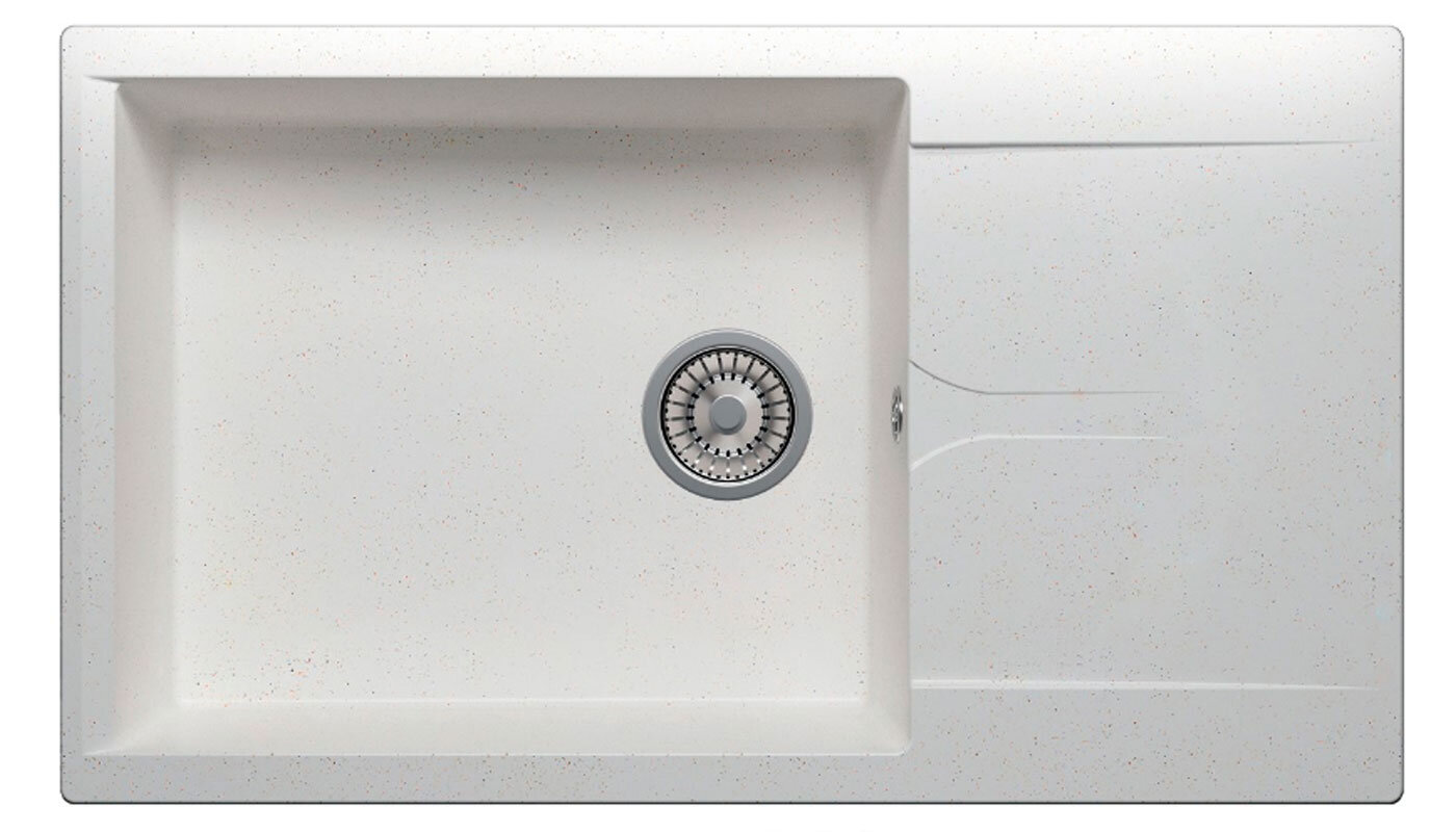 Изображение товара Кухонная мойка из искусственного гранита Polygran Gals-862 №26 белая, угловая, 86 см