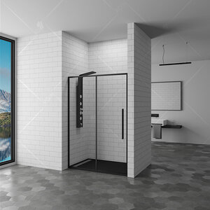 Изображение товара Душевая дверь RGW SV-12B, 130 х 185 см раздвижная, профиль черный, стекло прозрачное, 32321213-14