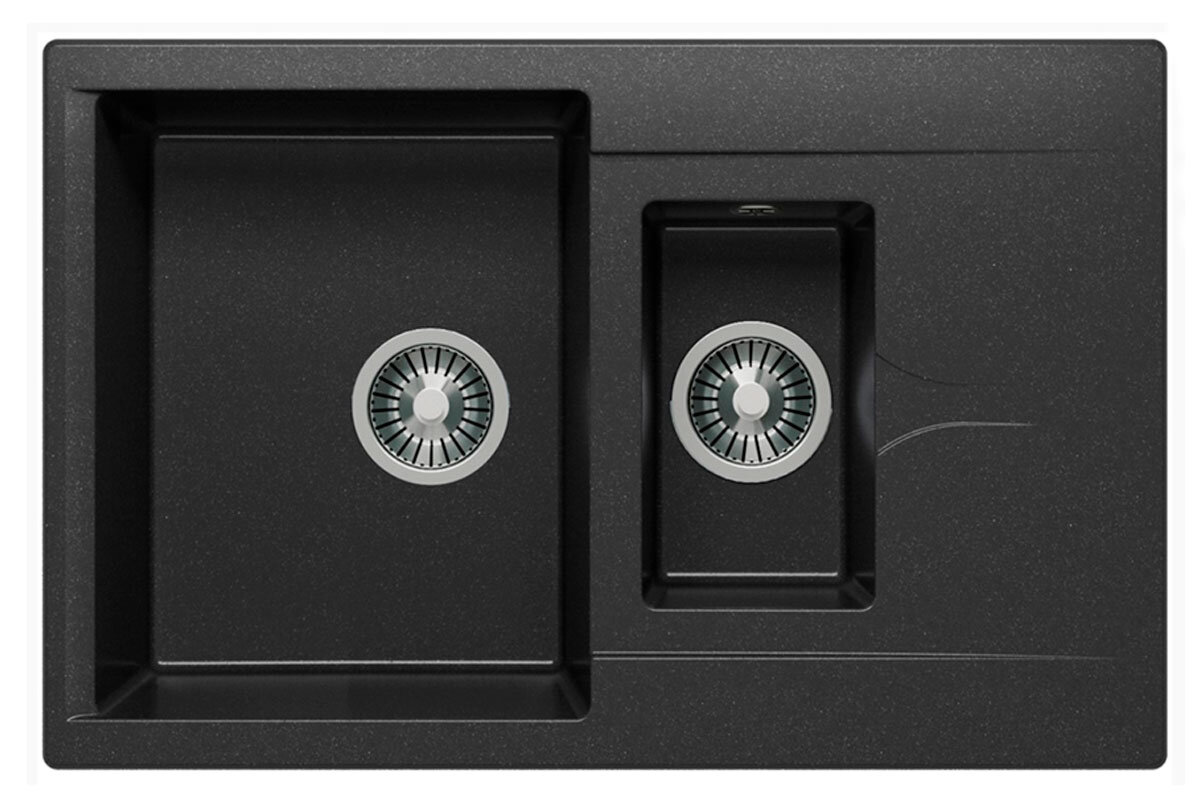 Изображение товара Кухонная мойка Polygran Brig-770 №16 черная Изображение товара Кухонная мойка Polygran Brig-770 №16 черная