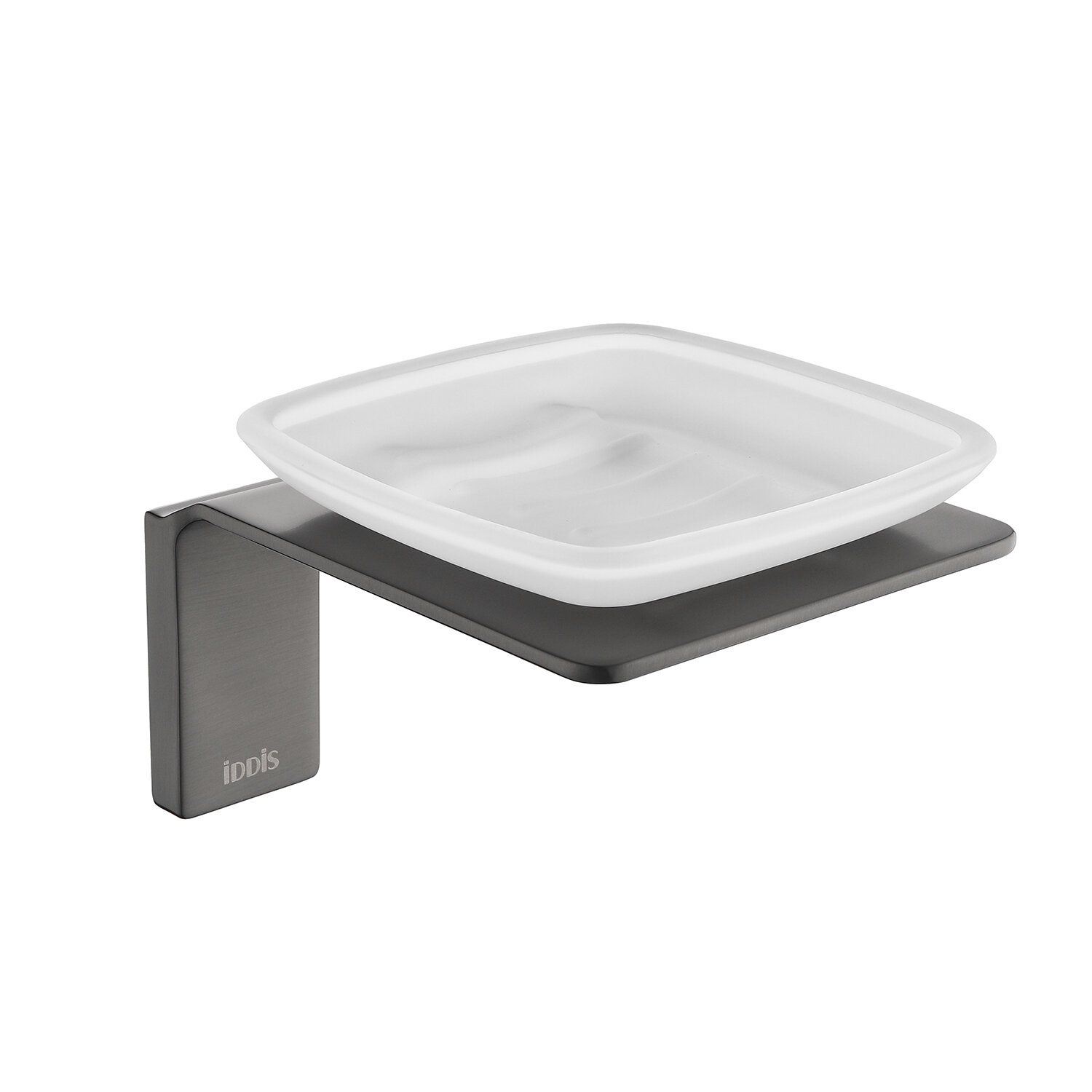 Изображение товара Мыльница Iddis Slide из матового стекла и сплава металлов, графит, подвесная