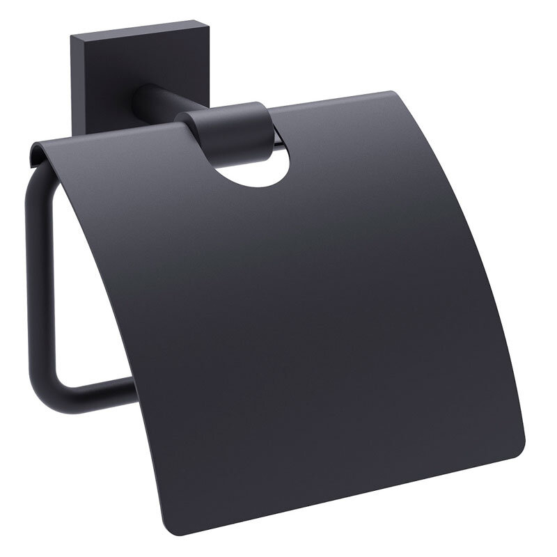 Изображение товара Держатель туалетной бумаги Timo Selene черный с крышкой, настенный, латунь Изображение товара Держатель туалетной бумаги Timo Selene черный с крышкой, настенный, латунь