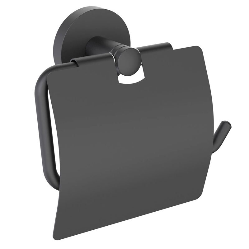 Изображение товара Держатель туалетной бумаги Timo Selene черный с крышкой настенный 150x132 мм Изображение товара Держатель туалетной бумаги Timo Selene черный с крышкой настенный 150x132 мм