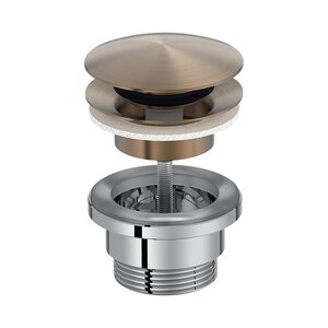 Изображение товара Донный клапан для раковины Jacob Delafon Nouvelle Vague E30536-BCN, с системой "клик-клак", универсальный, матовое золото