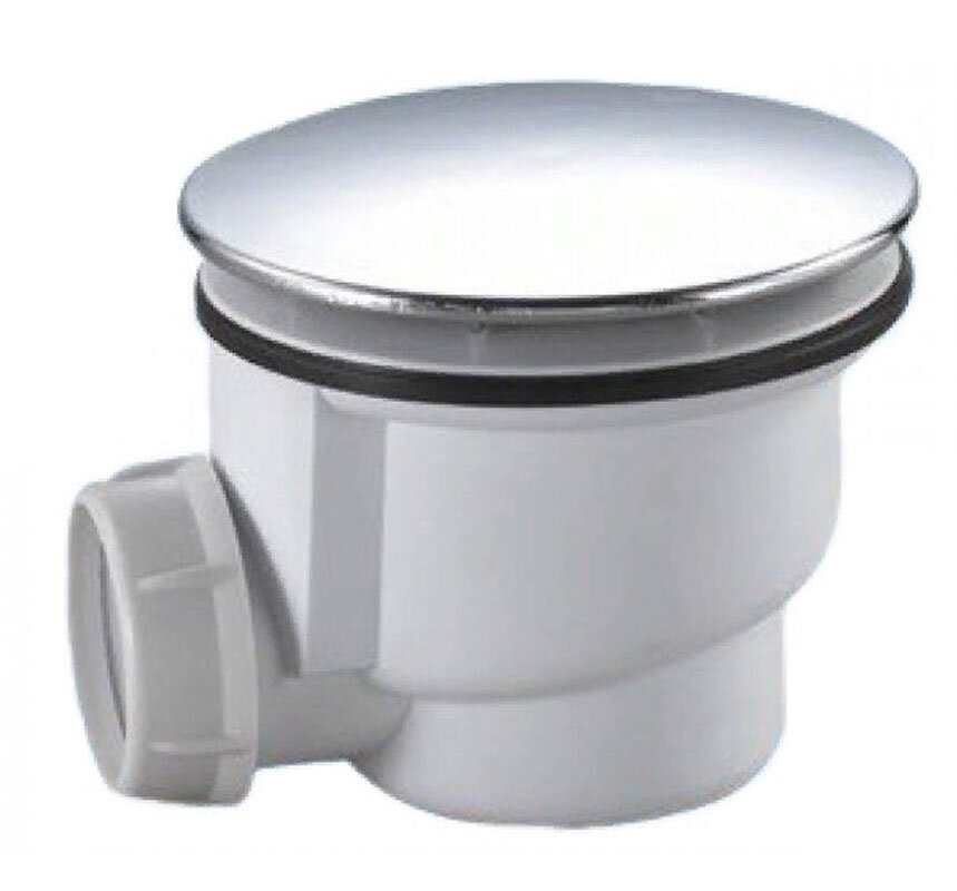 Изображение товара Сифон для душевого поддона Rush Palm DR90 9 см пластик латунь белый хром