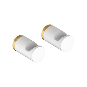 Изображение товара Комплект одинарных крючков Iddis Petite PET2SY1i41 белый матовый с желтым золотом