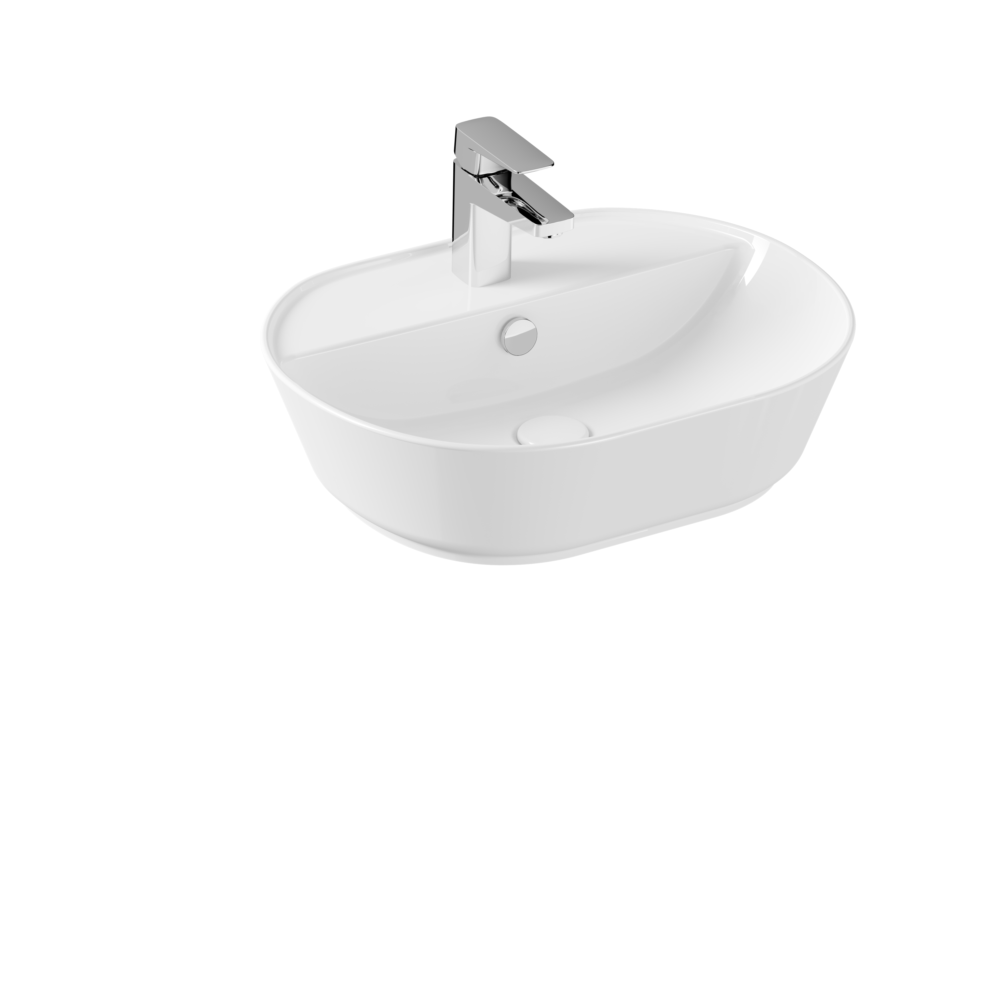 Изображение товара Раковина VitrA Geo 55 см накладная, с переливом, белый, 7428B003-0001 Изображение товара Раковина VitrA Geo 55 см накладная, с переливом, белый, 7428B003-0001