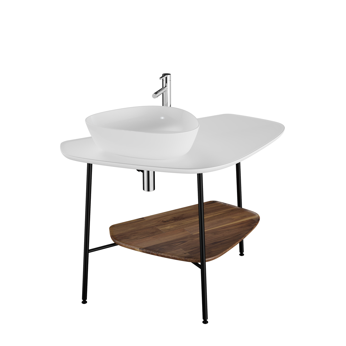 Изображение товара Тумба под раковину VitrA Plural 103,2 см с керамической столешницей, белая матовая