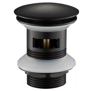 Изображение товара Донный клапан Timo с переливом 3.2 см черный латунь автоматический клик-клак