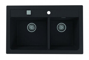 Изображение товара Мойка кухонная Alveus Granital 1132002 Atrox 50 Carbon - G91 790х500 мм, черный